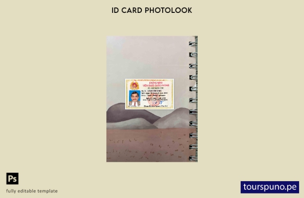 listo para imprimir plantilla FRONTAL de fotolook de versión de tarjeta de ident
